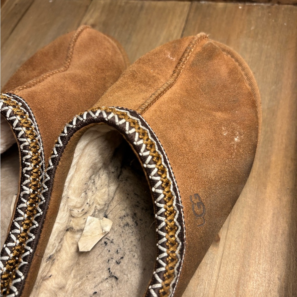 Ugg Size 8 Tasman Cozy Chestnut Suede Shearling Slipper Clogs - Picture 9 of 9